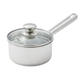 Mainstays 1 qt Oven Safe Stainless Steel Saucepan with Straining Lid